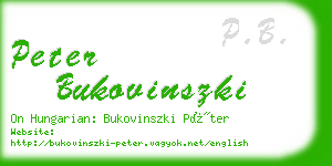 peter bukovinszki business card